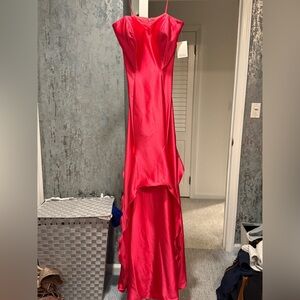 Elegant Red Satin Rene Gown